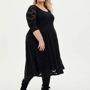 Torrid Black Lace Midi Dress